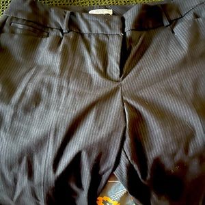 Black w/Gray Pinstripes, Size 12 regular Dress Slacks.  Super flattering on